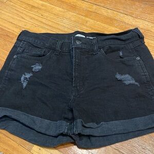 Black boyfriend jean shorts
